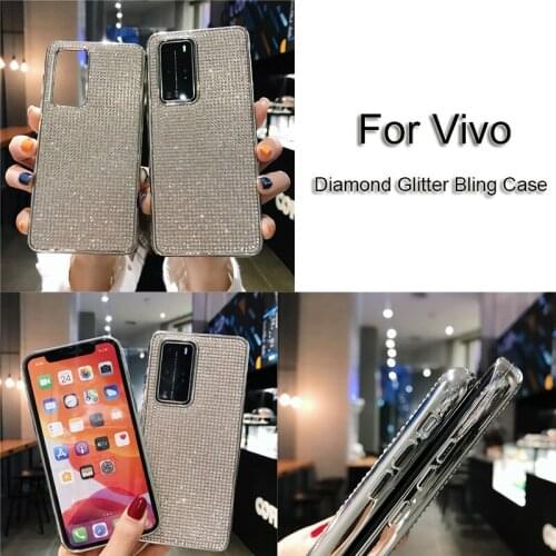 Fashion Soft Silicone Rhinestones Diamond Glitter Bling Case For Vivo Y30 Y73S X50 X27 S1 V15 Pro Y70S Y3 Y17 X23 X21 Case Cover