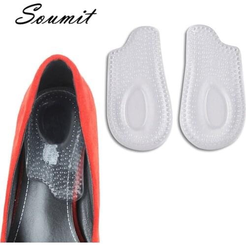 Soumit Soft Silicone Gel Insoles Heel Cushion Soles Pain Relief Protector Shoes Pad Feet Care Heel Insole Inserts Women Men
