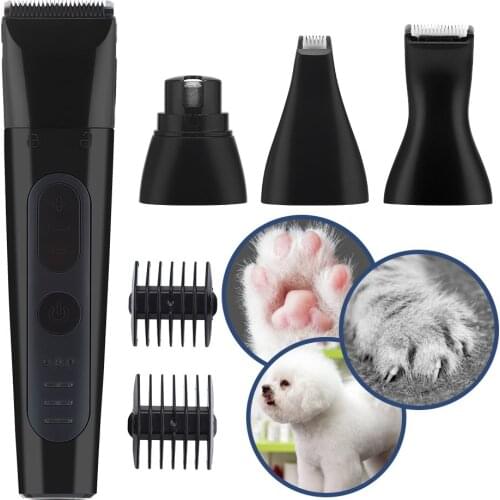 4in1 Pet Grooming Hair Clipper Kit Pet Cat Dog Hair Trimmer Shaver Set Dog Nail Grinding Pet Foot Hair Trimmer USB Rechargeable