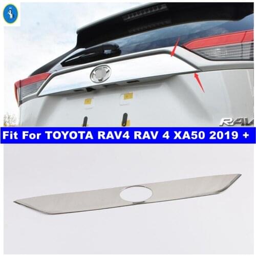 Rear Trunk Lid Cover Tailgate Trim Hatch Back Door Handle Molding Boot Garnish Strip Fit For TOYOTA RAV4 RAV 4 XA50 2019 - 2021