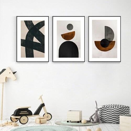 New Chinese Style Simple Abstract Canvas Painting Geometric Pattern Poster Living Room Bedroom Wall Art Picture for Home Decor