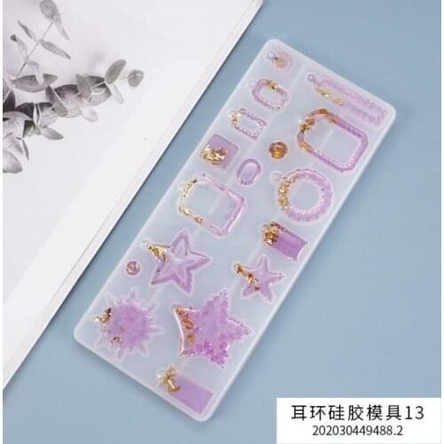 New transparent silicone mold resin lace irregular earrings charms Pendant mold epoxy resin mold for jewelry Making Accessories