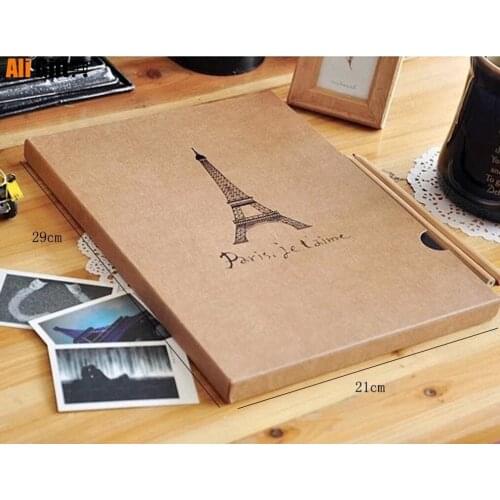 New Eiffel Tower Large Capacity A4 Photo Album DIY Handmade Kraft Paper Album Scrapbook Custom Birthday Childrend Lovers Gifts