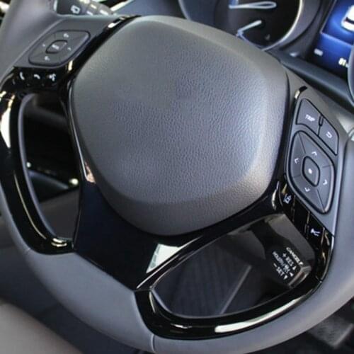 NEW-Car Steering Wheel Panel Garnish Cover Trim Accessories For Toyota C-Hr Chr 2017 2018 Black