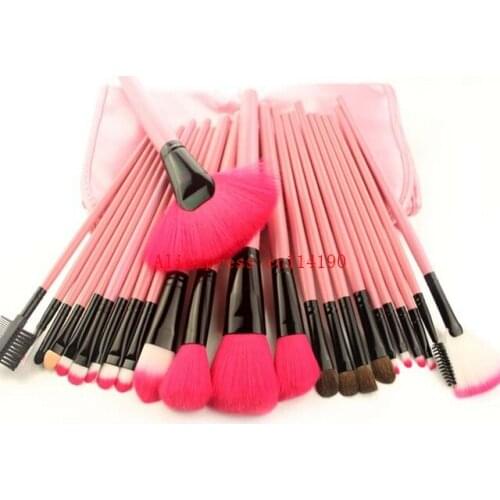 New Face Care Professional 24 PCS Face Cosmetics Makeup Brush Set Tools Make-up Toiletry Kit Wool Brand Make Up Brushes Case