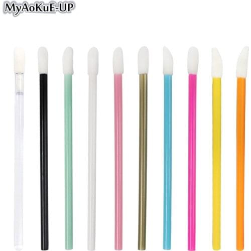 Disposable Makeup Brushes 200pcs Lip Wand Colored Make Up Brush Cosmetic Lipstick Mascara Gloss Wand Tool Portable Lip Brushes