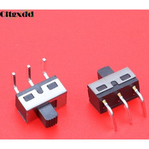 Cltgxxdd 1pcs Bend Toggle Switch SS-12D06 3Pins 1P2T Handle High 5mm Spacing Of 4.7mm 3A 250V Bend Slide Switch