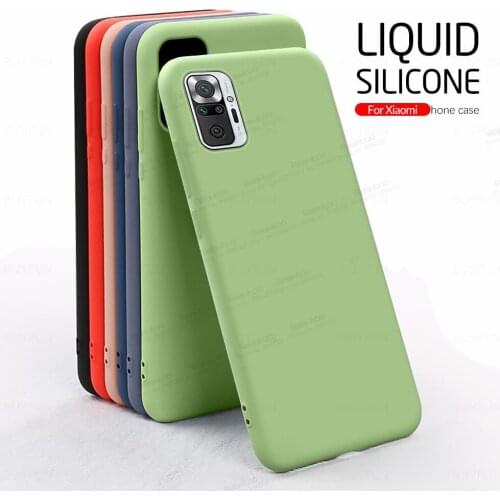 For Xiaomi Redmi Note 10 Case Liquid Silicone Cases Xiomi Redme Redmy Note10 4G Not 10 Not10 Frame Shockproof Phone Cover Coque