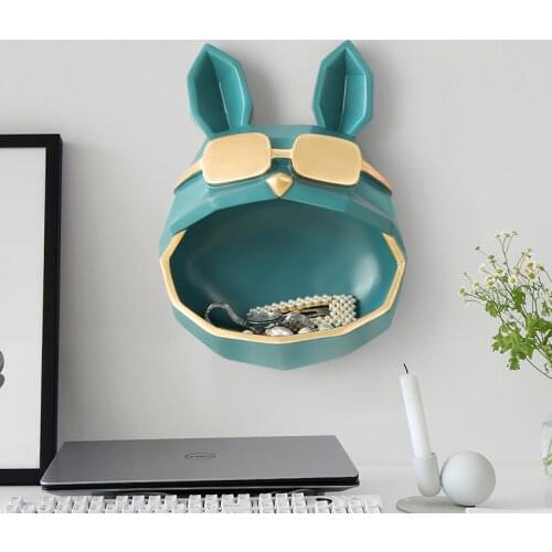 Resin Art Hand Made Cool Dog Storage Box for Key pearls jewels ornament on Wall décor Anime Statues office home Decoration