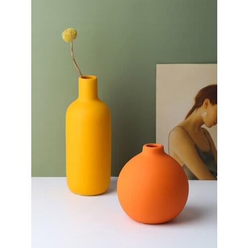 Scandinavian Abstract Ceramic Vase Creative Colorful Morandi Dried Flower Pots Home Decorations Crafts Wedding Gifts