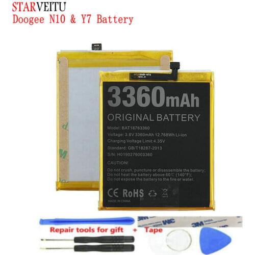 STARVEITU Battery for Doogee N10 Y7 Original Battery Replacement Recharger Mobile Phone Big Batteries 3360mAh 100%Tested