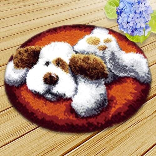 DIY Latch Hook Cartoon Cat Dog Latch Hook Mat Cushion Noodpakket Tapijt Smyrna Animal Series Rug Kits Package Cushion Latch Hook
