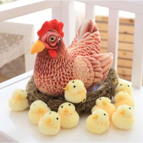 1pc cartoon simulation rooster cock hen little chick soft plush doll pillow creative stuffed toy girl funny gift