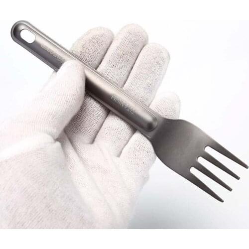 1PCS Titanium Spoon Fork Long Handle Spoon Outdoor Camping Titanium Spork Camping Tableware Picnic Spoon Tool