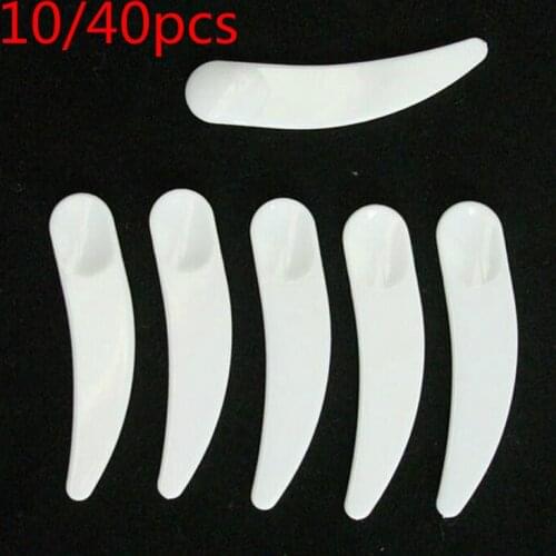 10 /40 Pcs White Plastic Spoon Makeup Tools Mini Cosmetic Spatula Scoop Disposable Mask