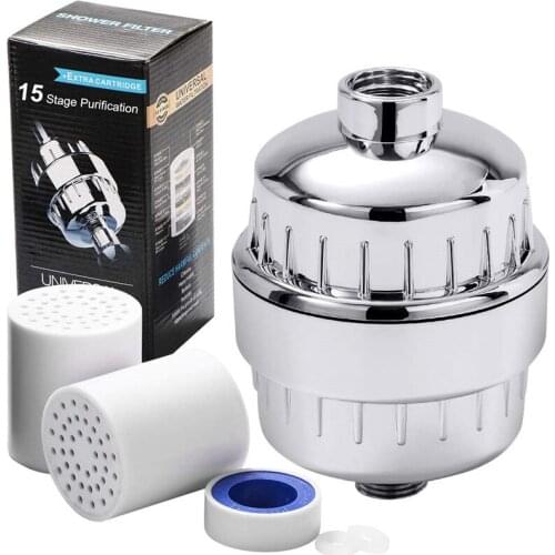 15 Stage Bath Water Purifier Bathroom Shower Filter 1/2'' Health Softener Chlorine Removal High Output Universal Water Treatment