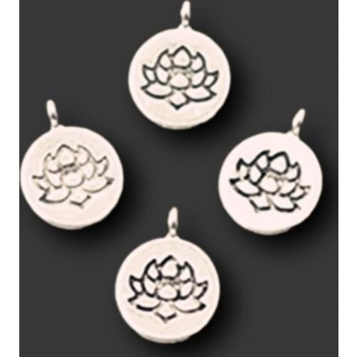 20pcs Silver color anemone wafer label alloy pendants for earrings necklaces jewelry DIY handmade A401