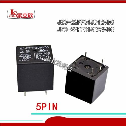 5pcs/lot 100%Original New Automobile Relay JZC-22FFC15D12VDC JZC-22FFC15D24VDC JZC 22FFC15D12VDC 5PINS 10A 12V 24V