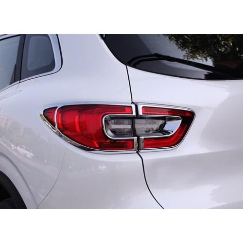 Car Styling Accessories 4PCS ABS Chromed Rear Tail Light Lamp Cover Trim For Renault Kadjar 2015 2016 2017