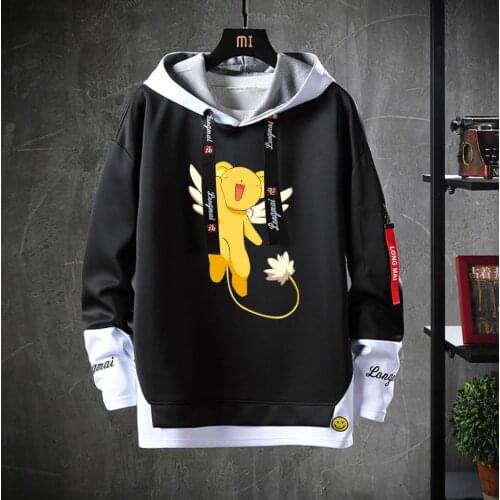 Anime Card Captor Hooded Teenagers cartoon Costume Unisex Casual Fake Two-Piece Hoodies Sweatshirt jacket coat
