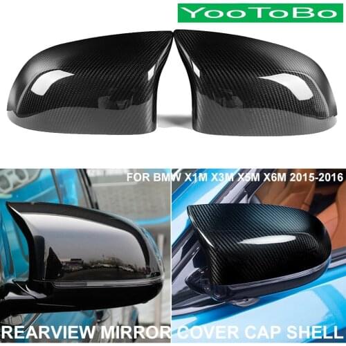 LHD RHD Car Styling Real Dry Carbon Fiber Rearview Rear Side Mirror Cover Cap Shell Trim Sticker For BMW X1M X3M X5M X6M 2015-17