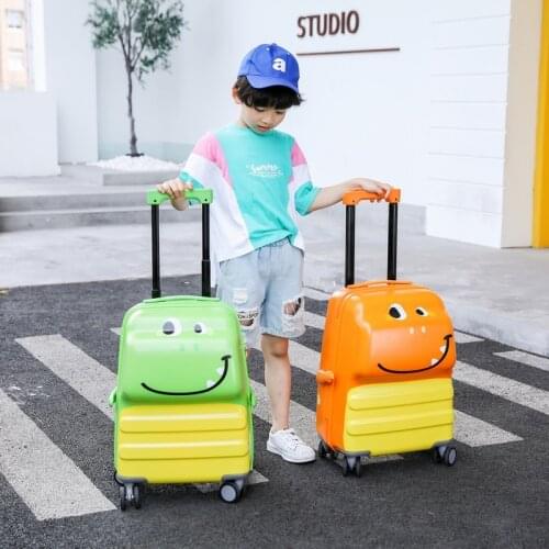 20 inch 3D Dinosaur kids travel suitcase trolley luggage bag with wheels carry on cartoon luggage Cute cabin suitcase for boys