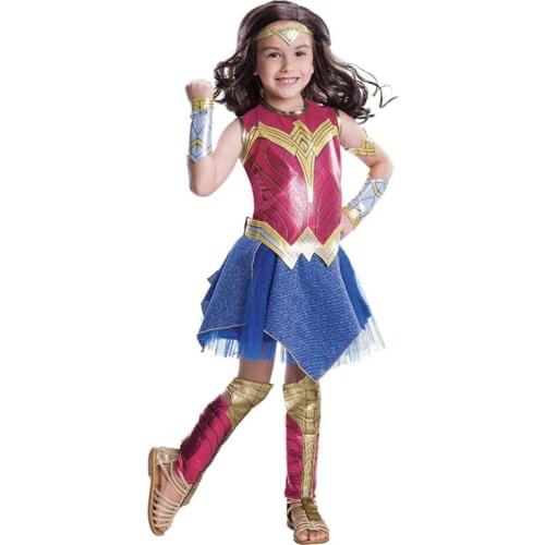 Wonder Cospplay Costume Deluxe Child Dawn Of Justice Woman Halloween Costume Girls Princess Dressing-Up