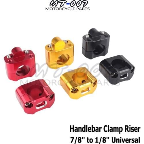 CNC Aluminum Motorcycle Pit Dirt Bike Handlebar Fat Bar Adapter Handlebar Mount Riser Clamp 7/8" To 1 1/8 22mm To 28mm