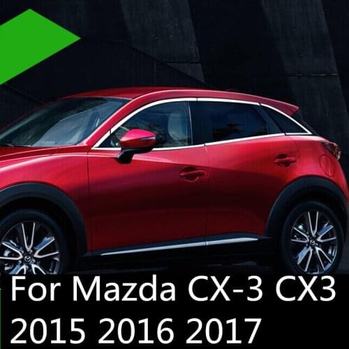 For Mazda CX-3 CX3 2015 2016 2017 Stainless steel Car WindowTrim Sticker External Accessories Adhesive Decoration 12pcs