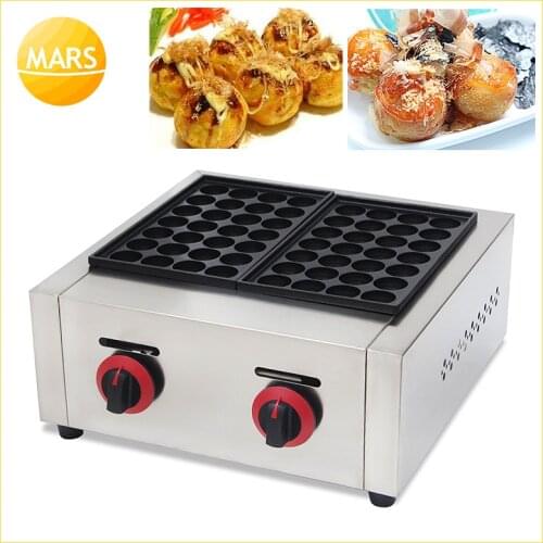 Stainless Steel Double Plates LPG Gas Janpanese Takoyaki Grill Octopus Ball Maker Machine In Kitchen Equipment