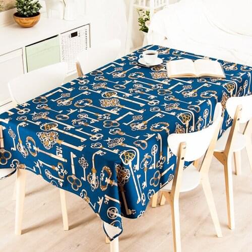 French Horses Vector Elegant Home Decorative Blue Geometric Tablecloth Refrigerator Wedding Cover