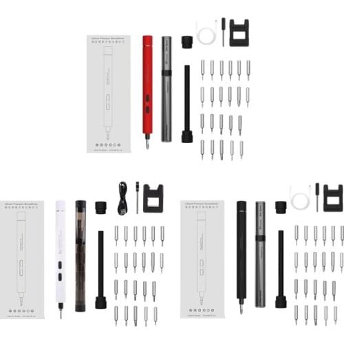 26 Pcs / Set Mini Electric Screwdriver Drill Portable Cordless Power Screw Driver Kit Extension Rod With USB Cable