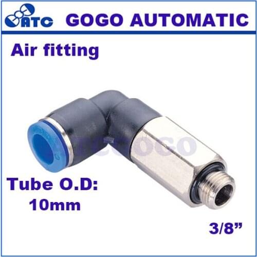 GOGO 10pcs a lot L type 10mm 3/8 BSPP threaded elbow pu hose connector PLL10-G03 nylon pipe joint pneumatic air fitting