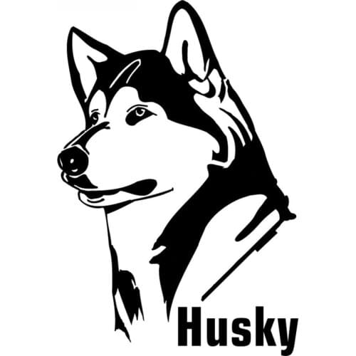 Husky on Board Car Sticker Funny Animal Stickers Waterproof Sunscreen Decal Auto Accessories Vinyl for Door Cars,20cm*13cm
