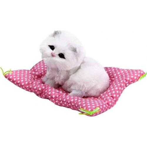 Cats Doll Sound Birthday Gift PP Cotton Simulation Plush Sleeping Cats Toy for Children