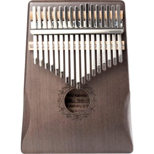 17 Key Coffee Color Kalimba Thumb Piano Finger Sanza Mbira High-Quality Solid Wood Body Keyboard Musical Instrument for Kids