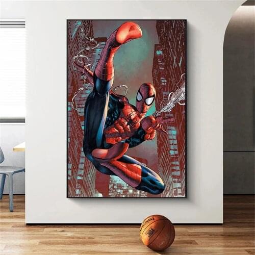 Marvel Classic Spider-Man Canvas Painting Comics Poster Print Wall Art Pictures Living Room Wall Paintings Cuadros Decor anime