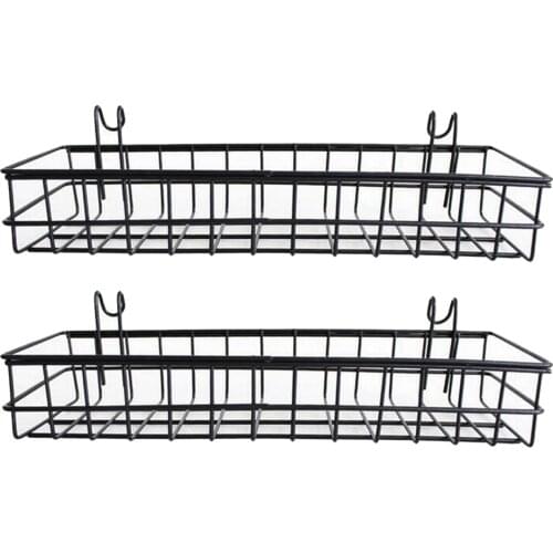 2 Pack of Mesh Wall Metal Wire Basket Wire Storage Shelf Rack For Home Decorative Kitchen Room Bathroom Ornament