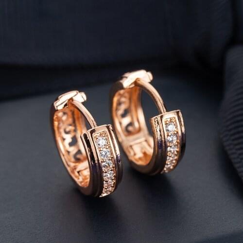 Fashion Crystal Hoop Earrings for Women Charm Hollow Carved Shiny Rhinestones Round Earrings Jewelry Bijoux Gifts Accessories