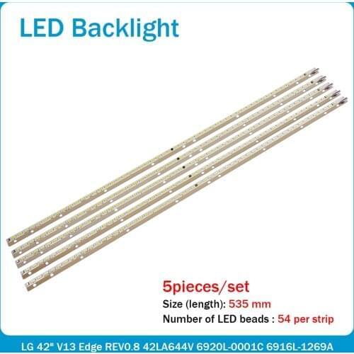 New 5 PCS/lot 535MM LED backlight strip for LG 42" V13 Edge REV0.8 42LA644V 6920L-0001C 6916L-1269A 6922L-0103A 6922L-0062A