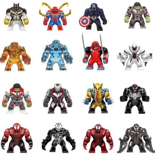 New Big Decool Thanos Large Anti Venom Riot Carnage Green Lantern Hulk Buster Goblin Thing Building Block Figures Toy For Kids