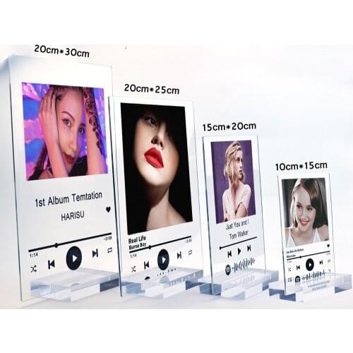 Personalized Music Code Music Song Acrylic Music Board Custom Personal Photo Album Plaque Board Base LED Stand Jewelry Sets