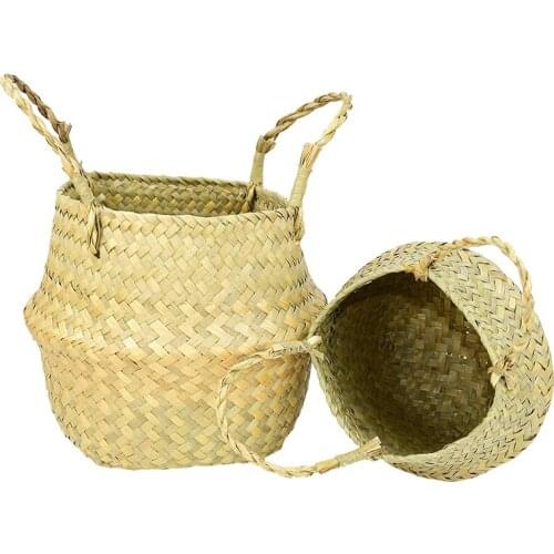 Seagrass Wickerwork Baskets Rattan Hanging Flower Plant Pot Wedding Flower Household Dirty Laundry Hamper Storage Basket Supplie