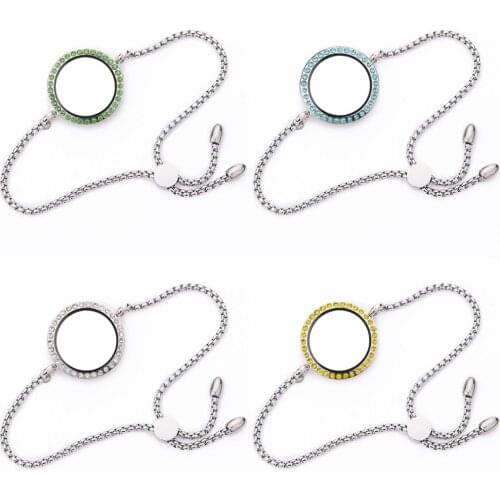 1pcs 25mm/30mm living memory Floating charms crystal glass locket bracelet bangle locket Jewelry Accessories