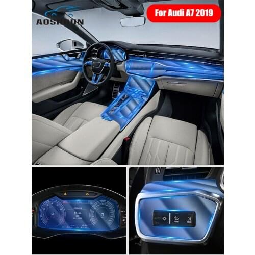 For Audi A7 2019 2020 interior sticker transparent protective film Central control protective film against fingerprint scratche