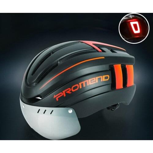 Bicycle Helmet LED Light With Goggles USB Rechargeable Intergrally-molded Cycling Helmet Men Women Mountain Road Bike Equitment