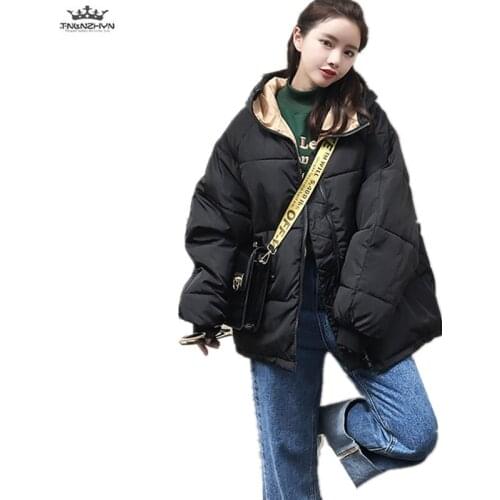 2019 Women padded Winter Jackets Students clothing Jacket Parkas Loose Plus size Warm Outerwear Hooded Thick Short Cotton Coat