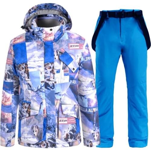 Winter Snow Coat Mountain Windbreaker Ski Clothing Set Windproof Rain Jacket with Hooded Hiking Snowboard Coat for Men& Women