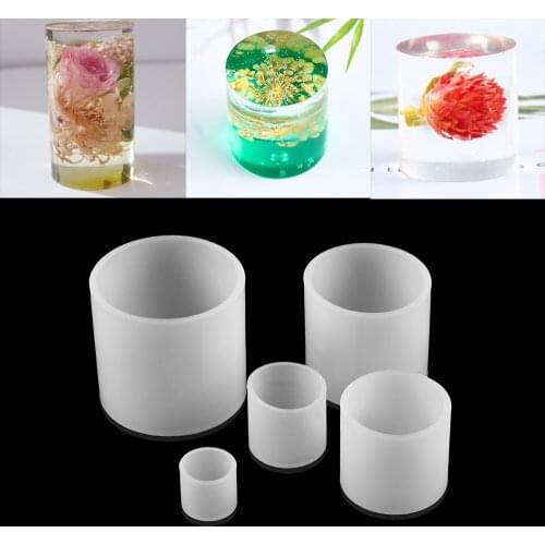 1 Pcs 5 Sizes Cylinder Silicone Molds Pen Holder Candle Epoxy Resin Casting Mold For DIY Jewelry Making Home Decor Accessories
