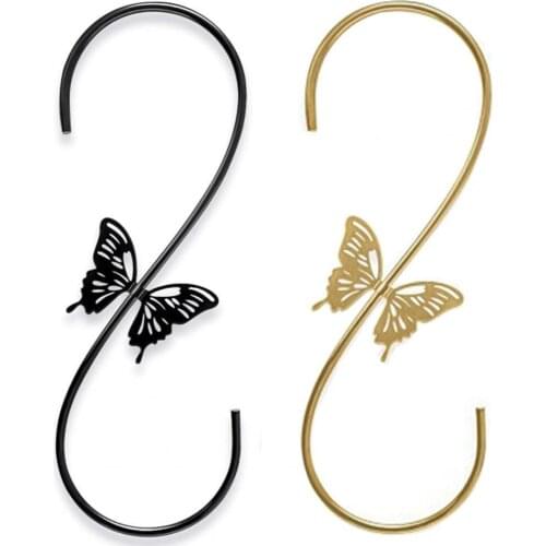 2Pcs Bird Feeder Hooks Elegant Butterfly Decor Metal Multifunctional S-shaped Hangers Exquisite Holders Vintage Hummingbird Hook